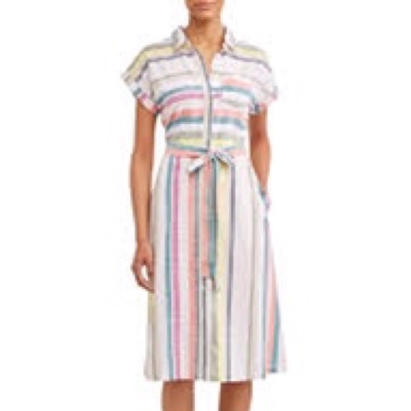 cotton midi dress with pockets